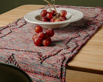 Rainbow table runner | Handmade woven table runner | Home decor | Kitchen decor