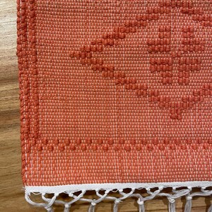 Handmade woven table runner Orange table runner Home decor Kitchen decor image 6