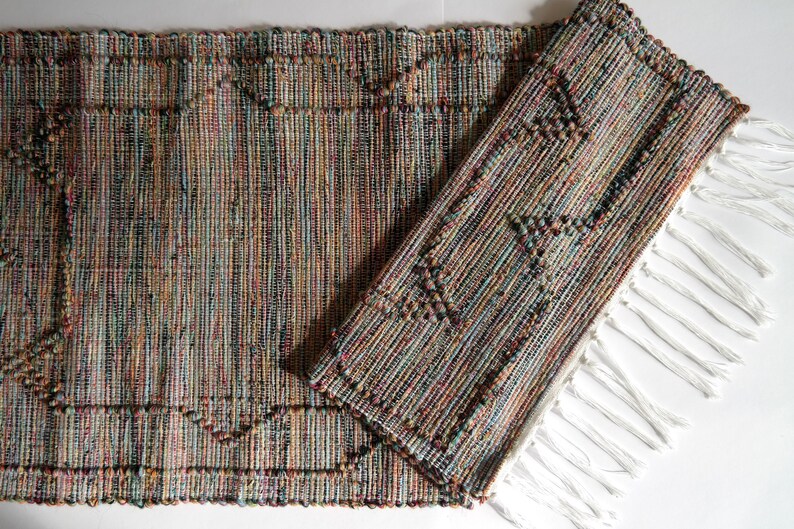 6 Rainbow Placemats Handmade Woven Placemats Home Decor Etsy
