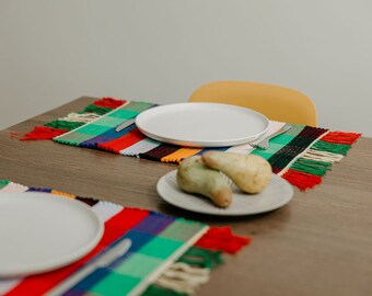Set of 6 multicolor placemats | Handmade woven placemats | Home decor | Kitchen decor | Portuguese handicrafts