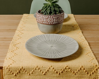 Yellow table runner | Handmade woven table runner | Home decor | Kitchen decor