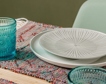 6 rainbow placemats | Handmade woven placemats | Home decor | Kitchen decor