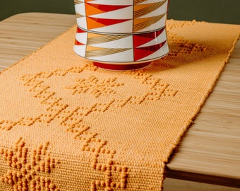 Yellow table runner | Handmade woven table runner | Home decor | Kitchen decor