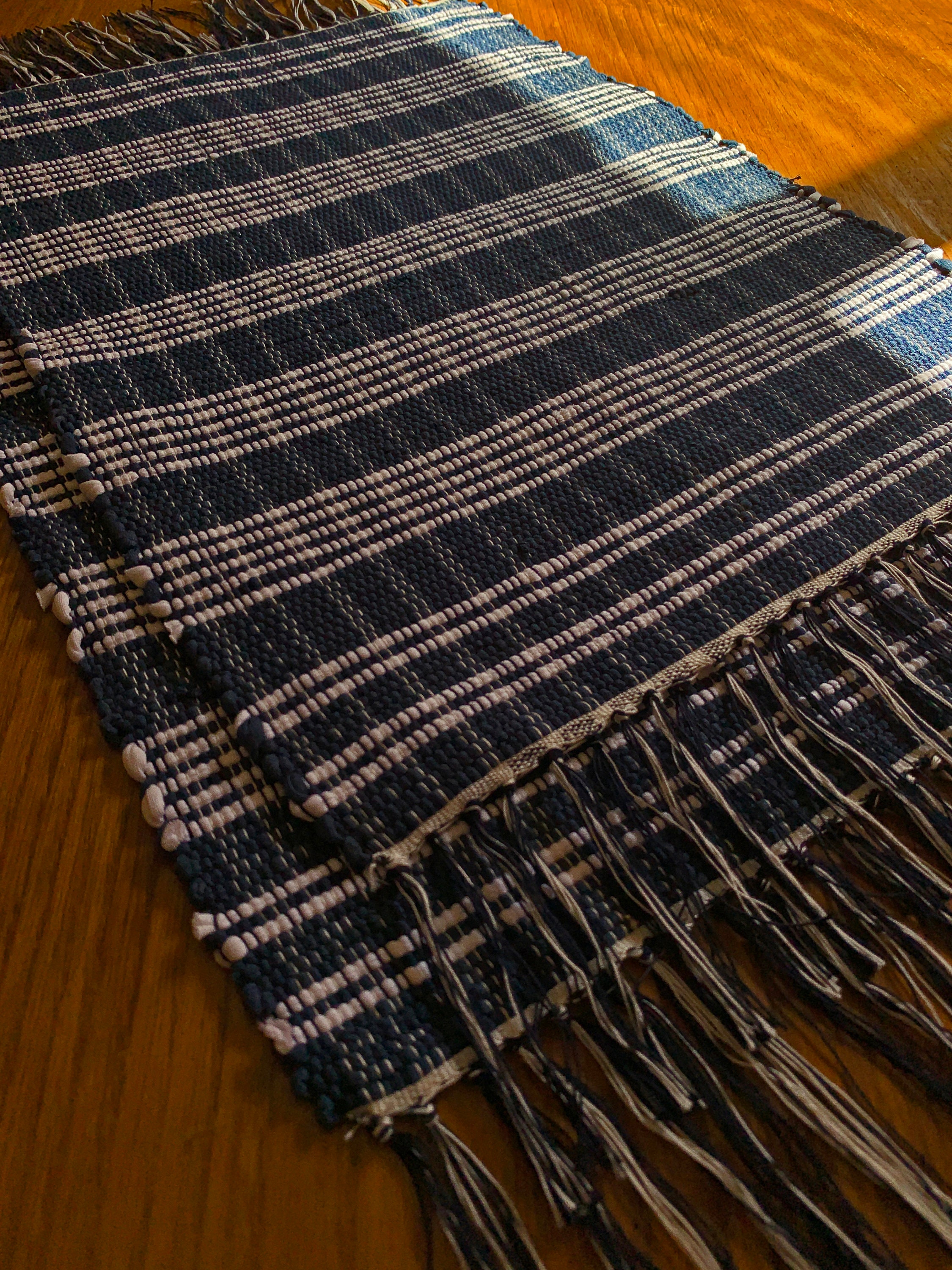 Set of 2 blue and white placemats Handmade woven placemats Etsy