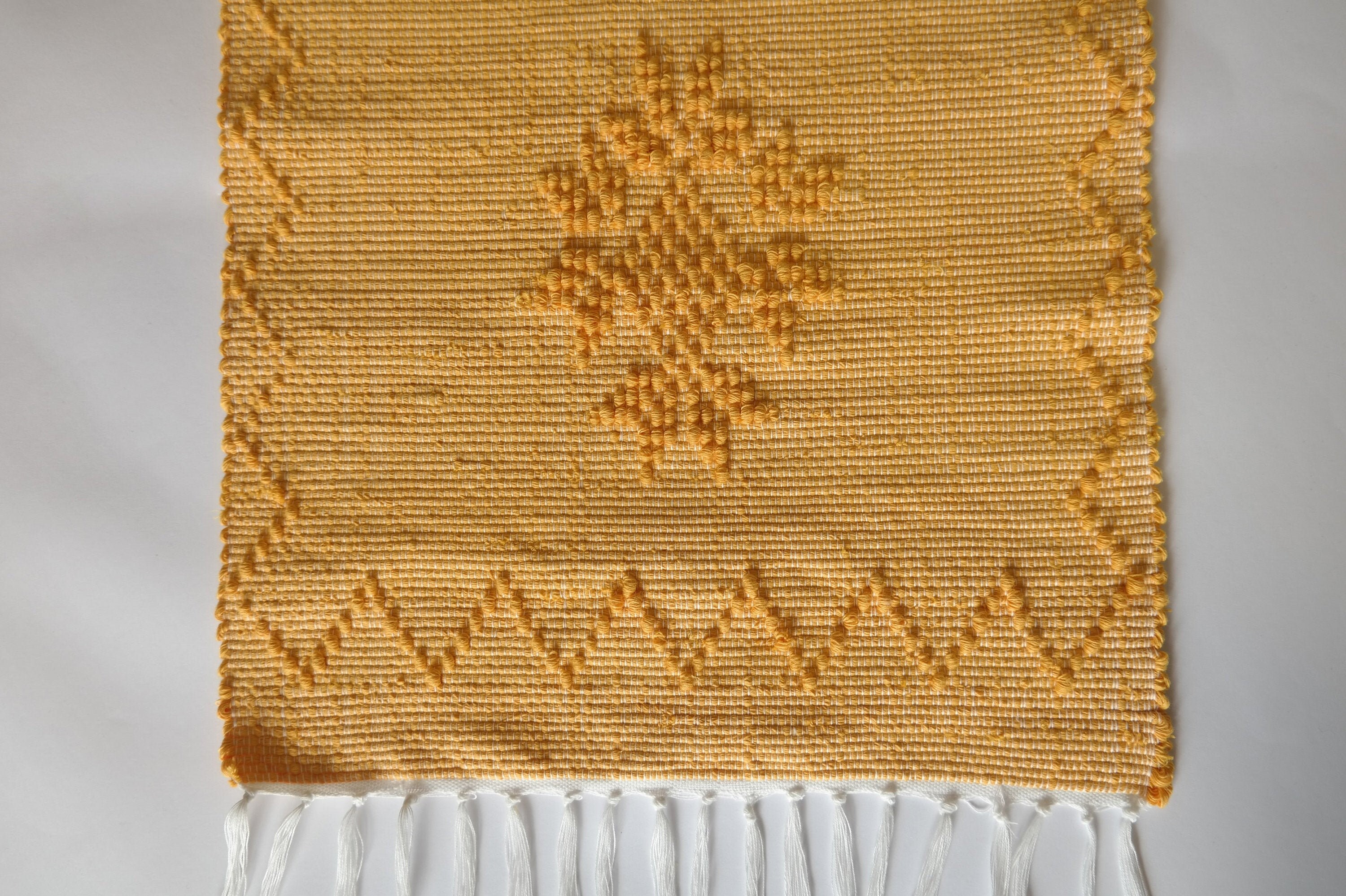 Handmade woven table runner Yellow table runner Home decor Etsy