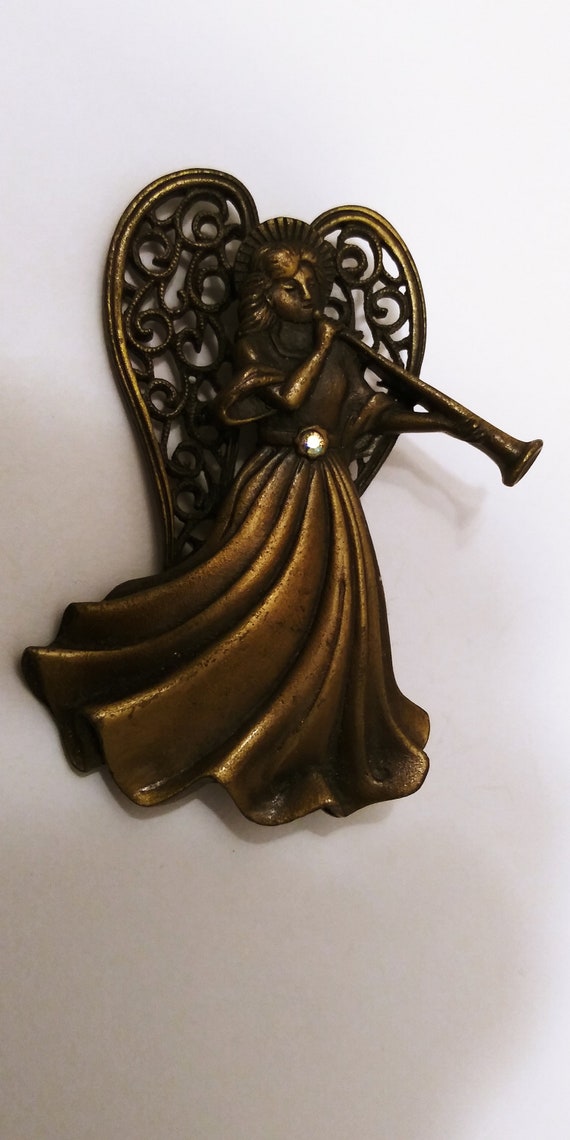 Trumpeting Messenger Angel Charm Antiqued Sterling Silver Trumpeting Messenger Angel Charm Antiqued Sterling Silver