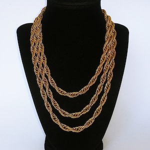 Monet gold necklace, flapper chain necklace, thick gold rope, Monet rope necklace, Monet gold chain, Monet gold rope 56 #1078