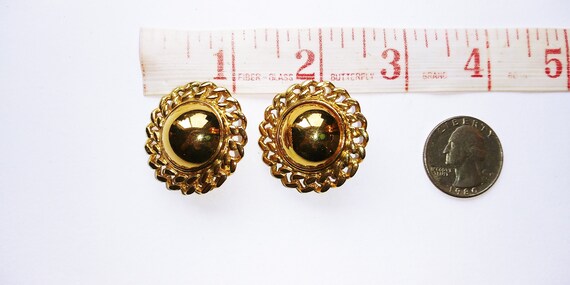 Avon gold earrings, Avon gold clips, round gold c… - image 5