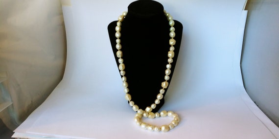 Monet pearl necklace, Monet Baroque pearls, faux … - image 5