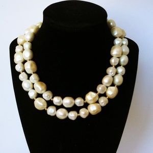Monet pearl necklace, Monet Baroque pearls, faux pearl necklace, long Monet necklace, Big pearl necklace #1028