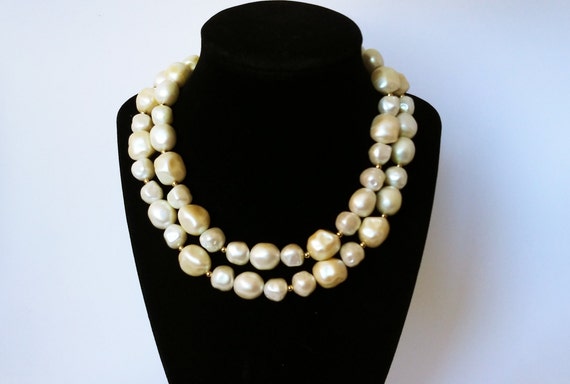 Monet pearl necklace, Monet Baroque pearls, faux … - image 1