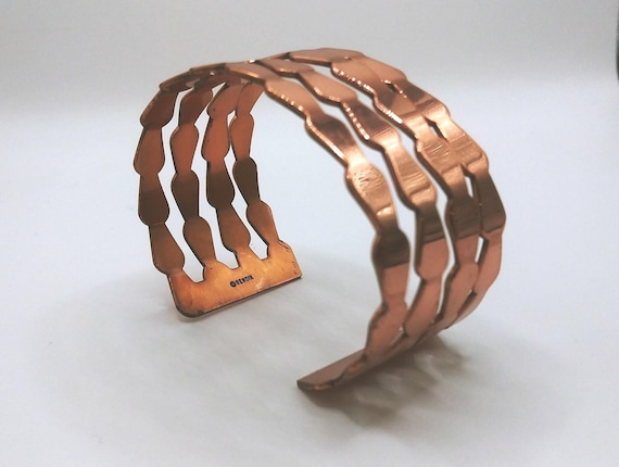 Renoir cuff, vintage copper cuff, copper cuff bracelet, Renoir cuff bracelet, wide copper cuff #977