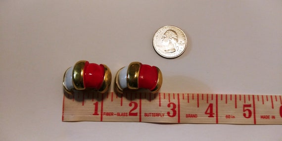 Robert earrings, Robert clip earrings, red gold w… - image 4