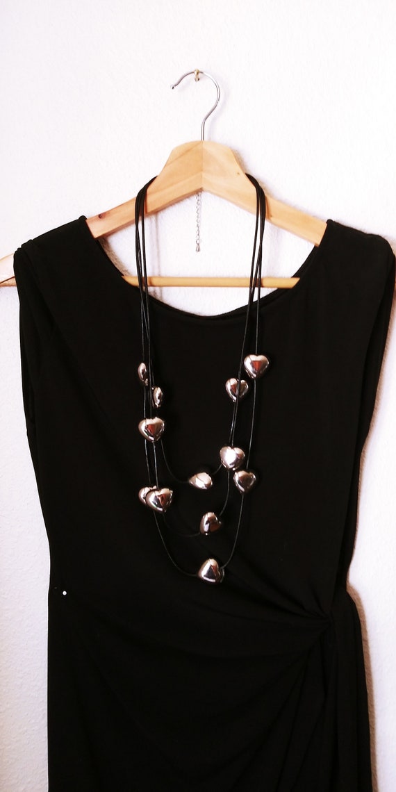 Boho big heart necklace, Puffy heart necklace, le… - image 6