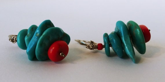 Turquoise earrings, turquoise dangles, turquoise … - image 3