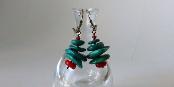 Turquoise earrings, turquoise dangles, turquoise … - image 2