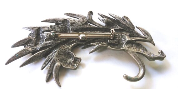 JJ panther brooch, silver cat pin, pewter panther… - image 4