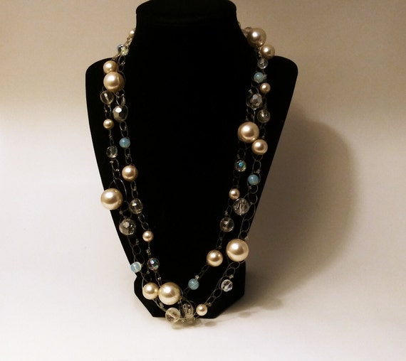 Floating necklace, cookie lee necklace, pearl cry… - image 1