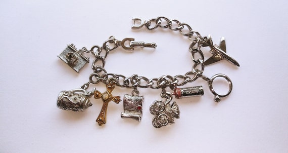 Monet charm bracelet, baby charm bracelet, Monet … - image 1