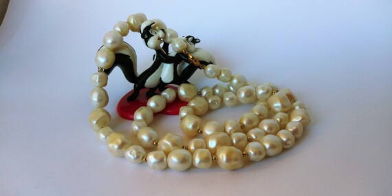 Monet pearl necklace, Monet Baroque pearls, faux … - image 3