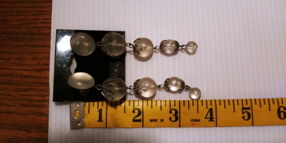 Lucite drop earrings, long drop earrings,  transl… - image 4