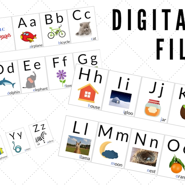 Printable Alphabet Flashcards for Toddlers , Preschoolers