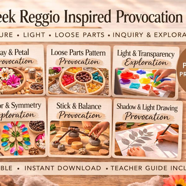 6 Week Reggio Emilia Provocation Series: Nature, Light & Loose Parts Exploration
