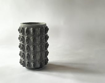 Textured Concrete Pot or Vase: Modern Concrete Decor (6x7")