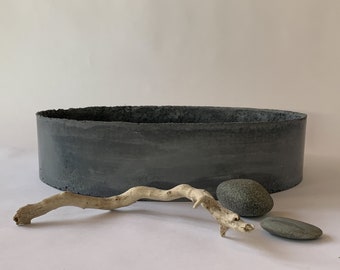 4" x 17" Concrete Succulent Planter With Drainage / Centerpiece Bowl Without Drainage