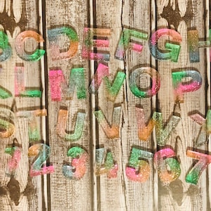 Rainbow Resin Alphabet Letters