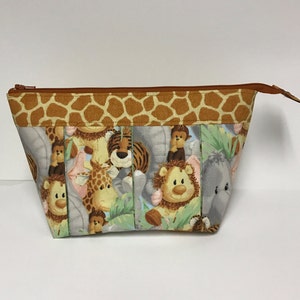 FREE SHIPPING! Large - “Nursery Friends” Zippered Cosmetic/Toiletry Bag