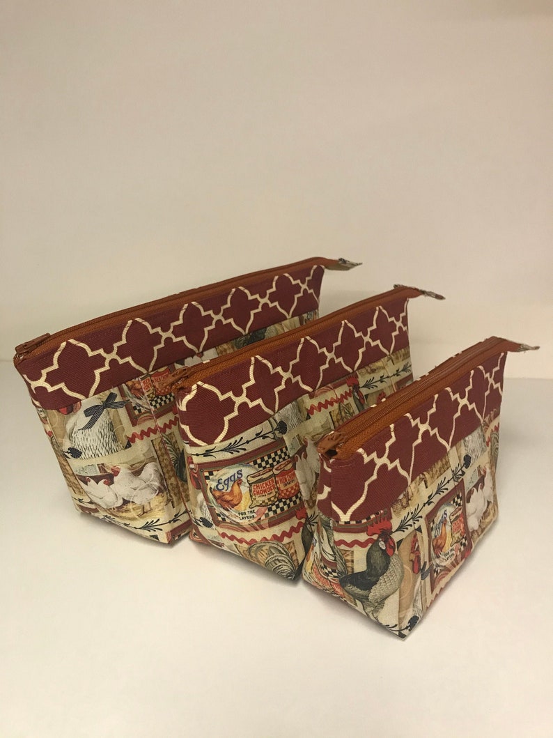 SewUniquelyYoursShop Hen House Cosmetic Bag - Thumbnail 3