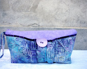 Purple Batik Clutch