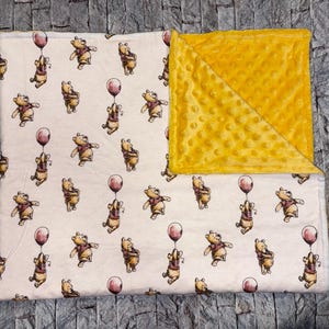 Bear baby blanket / flannel and minky