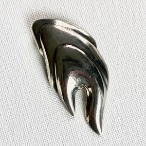 Sterling Silver Modernist Brooch Vintage Abstract Art Jewelry Artisan ...