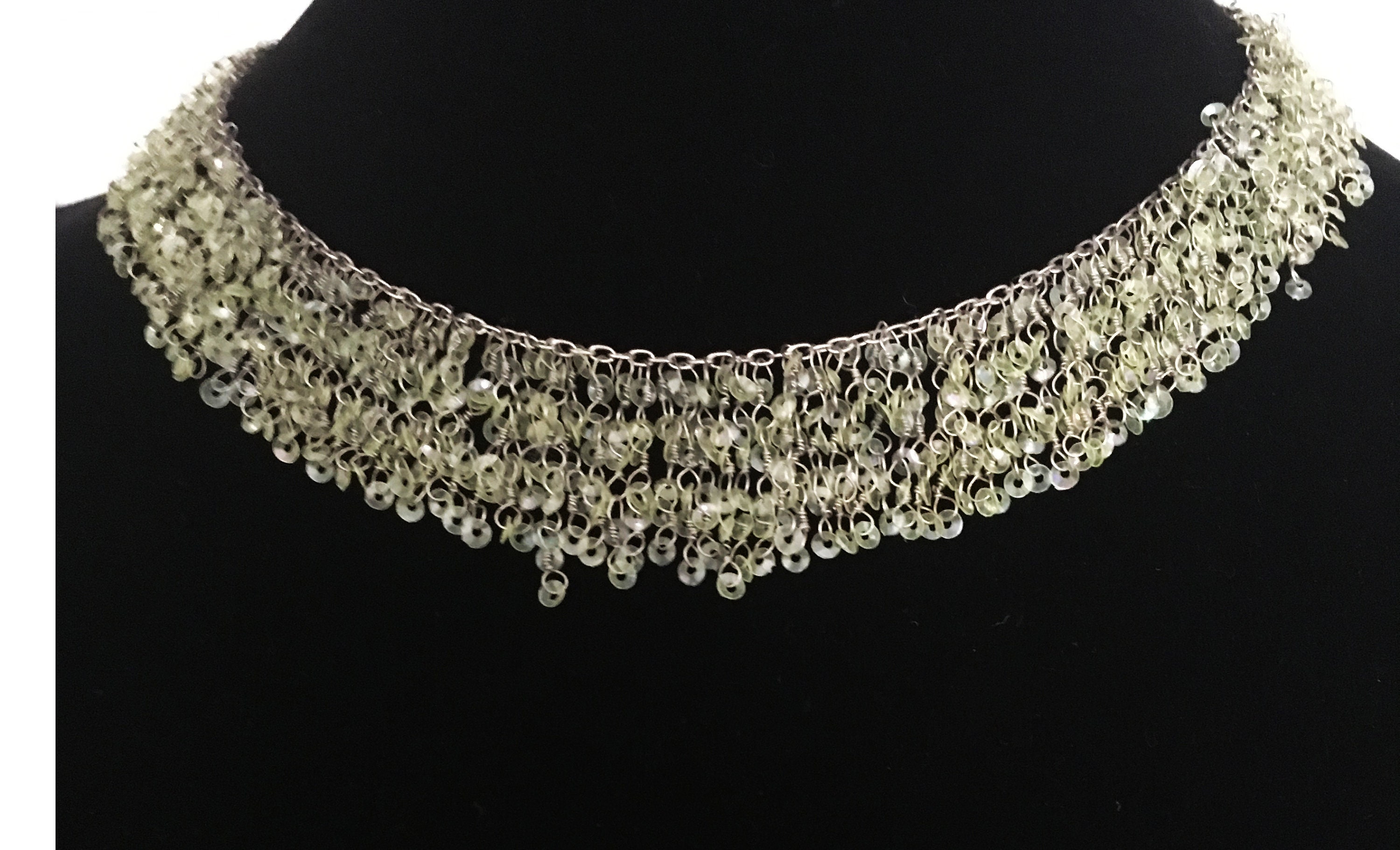 Green Opalescent Collar 16 Inch Adjustable Bib Style Statement - Etsy