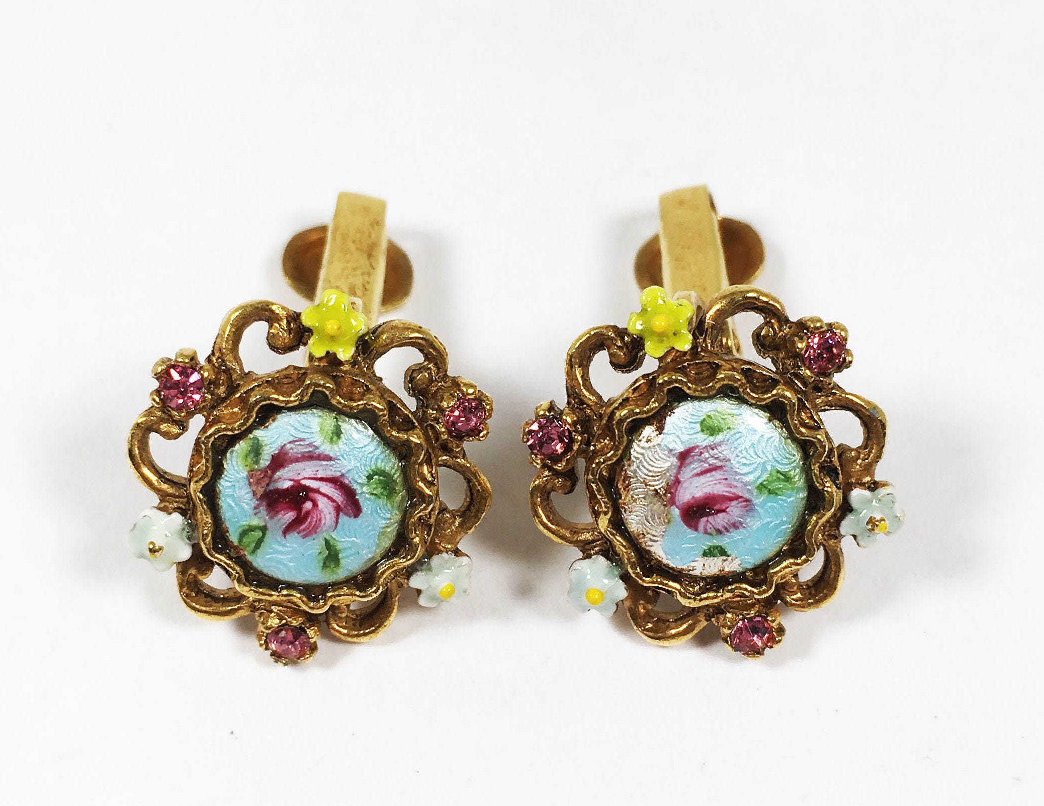 1 Box DIY 10 Pairs Glass Petal Charms Flower Charms Earring Making