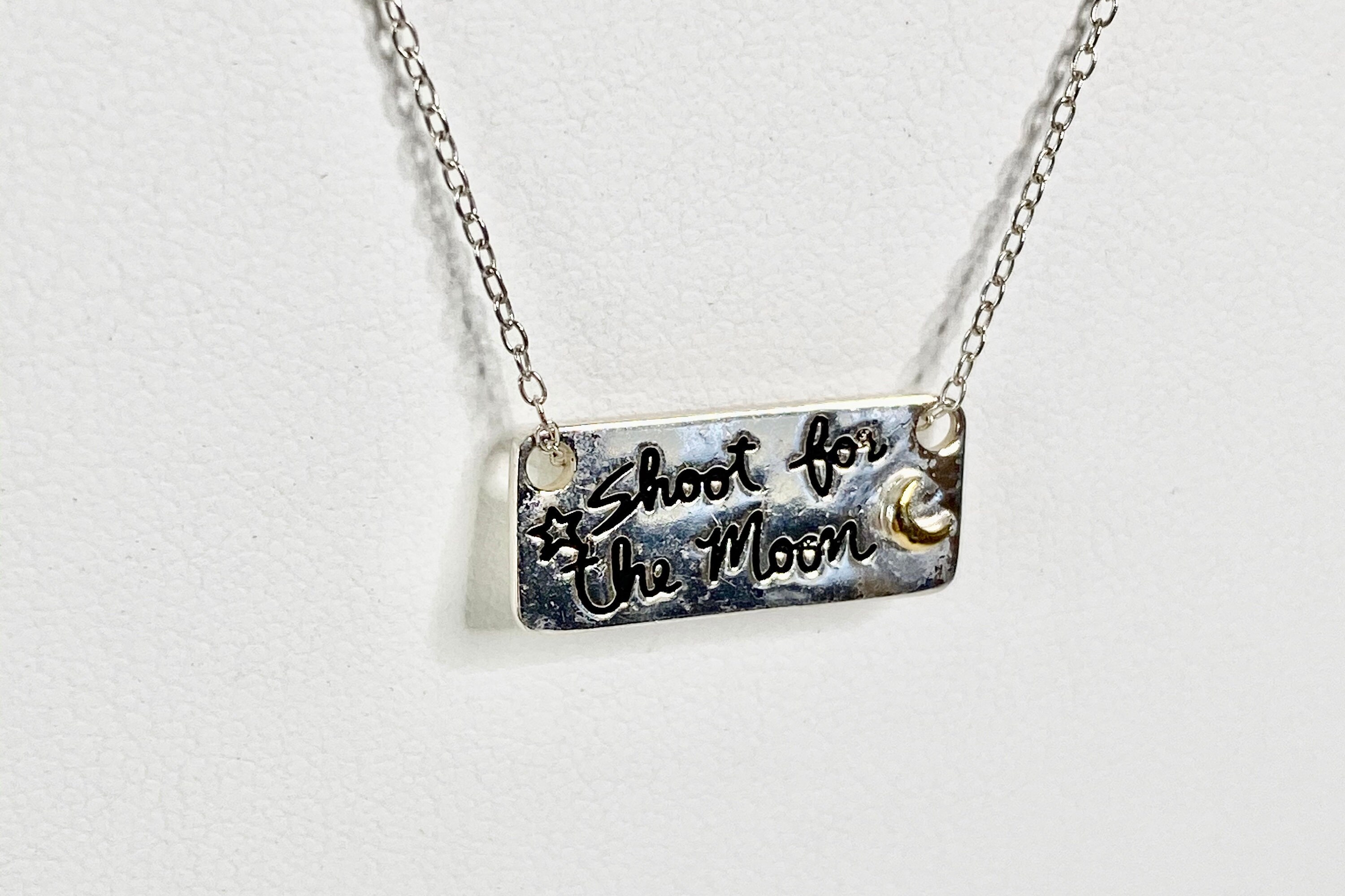 Shoot For The Moon Choker Bar Pendant Necklace Vintage 1990s Etsy
