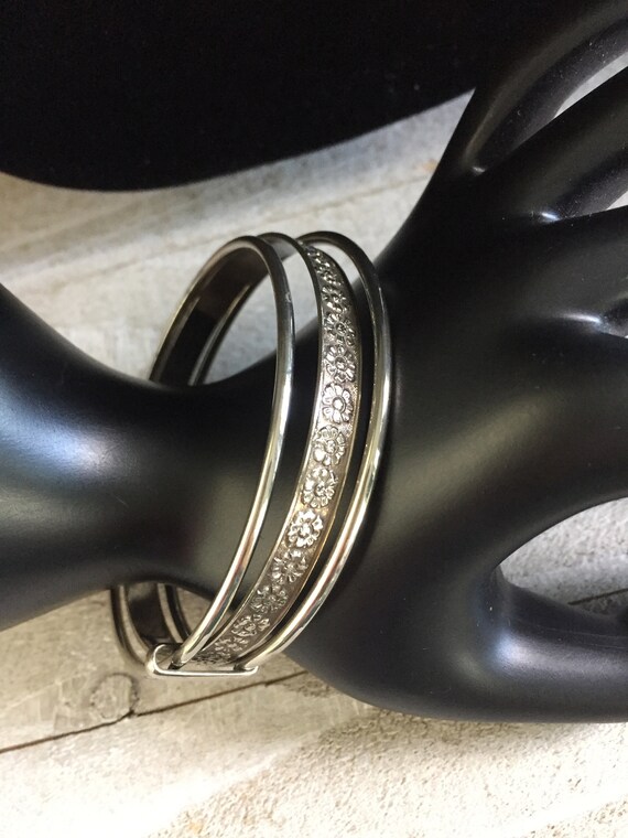 Stacking Bracelets Floral Bangle Thin Bangles Vin… - image 8