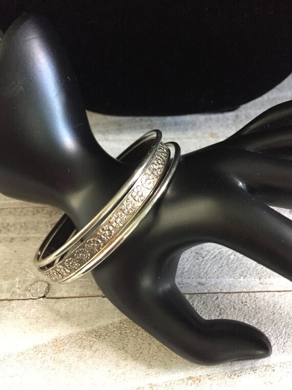 Stacking Bracelets Floral Bangle Thin Bangles Vin… - image 6