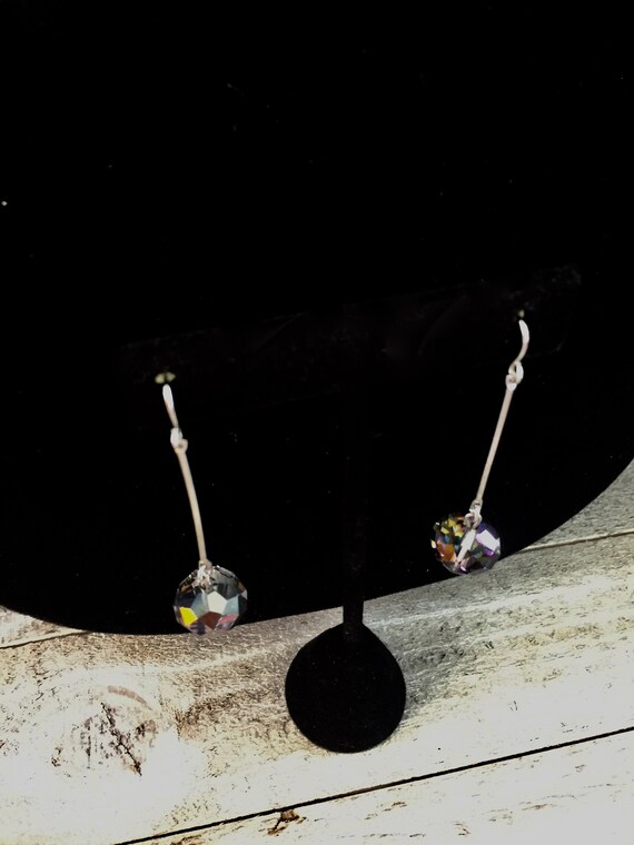Rhinestone Bead Station Necklace Earrings Dangle … - image 5