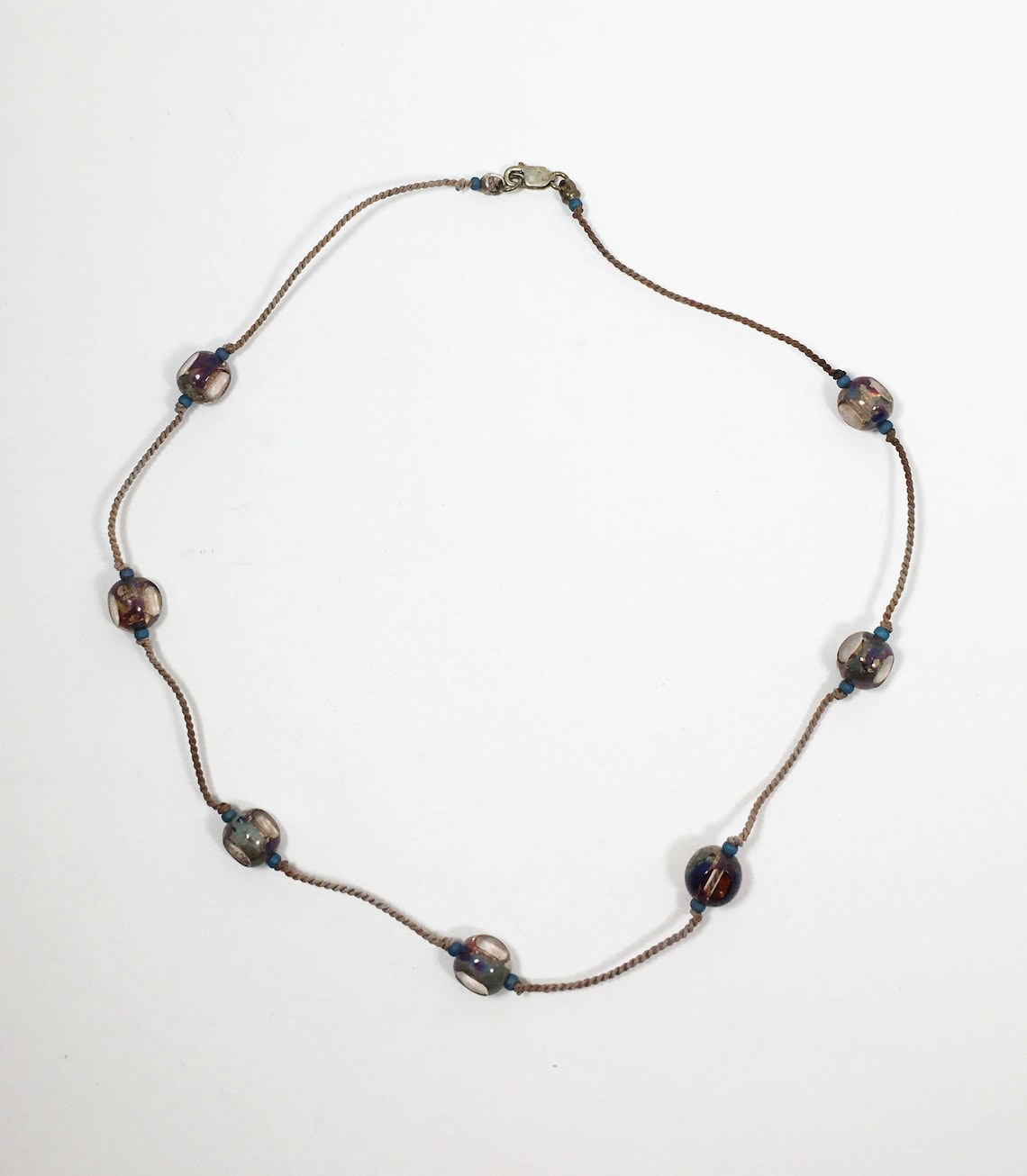 Knotted Art Glass Bead Choker Vintage 1960s 1970s Style Beaded Etsy