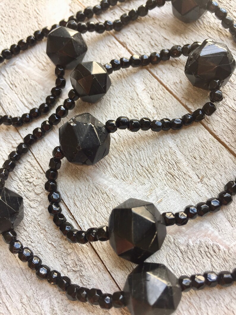 Antique Victorian Whitby Jet Beads Black Vintage 1860s 1890s - Etsy