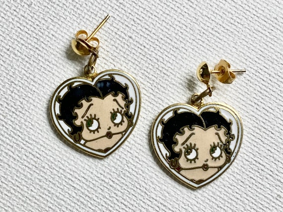 Betty Boop Pierced Earrings Dangle Drop Vintage 19