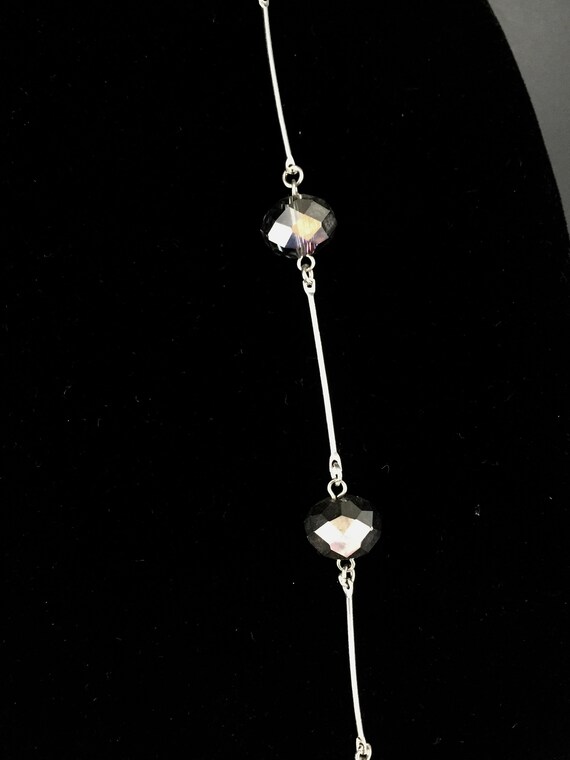 Rhinestone Bead Station Necklace Earrings Dangle … - image 9
