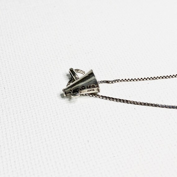 Sterling Silver Megaphone Pendant Necklace Vintage 19… Gem