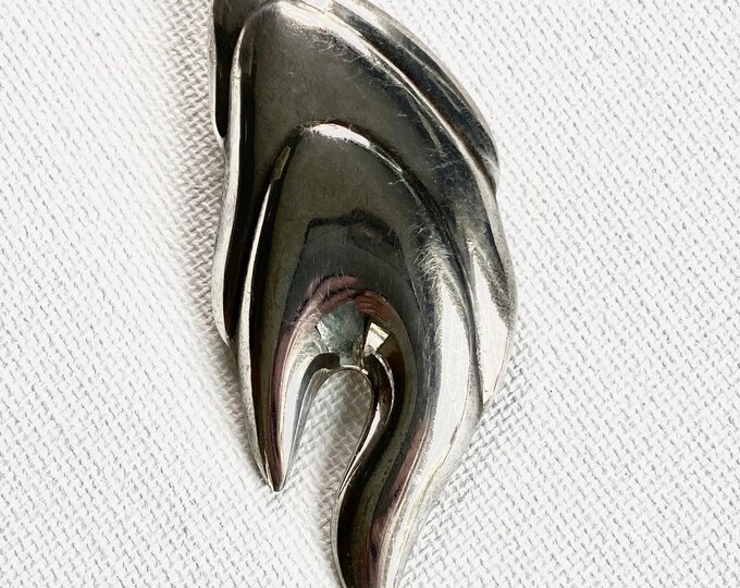 Vintage Sterling Silver Modernist MOP Brooch/Pendant Signed Mexico ATI main image 1