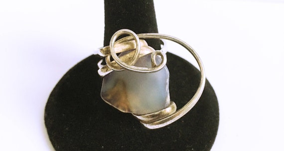 Artisan Designed Wire Wrapped Agate in Silver Spi… - image 2