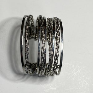 Vintage Silver Braided Metal Cuff Bracelet
