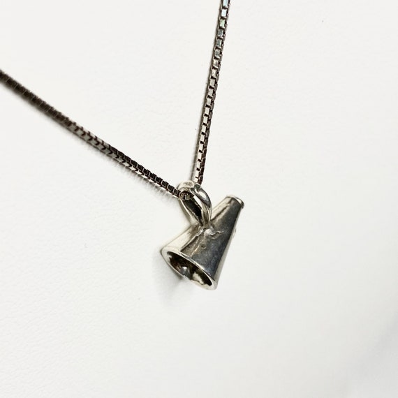 Sterling Silver Megaphone Pendant Necklace Vintage 19… Gem
